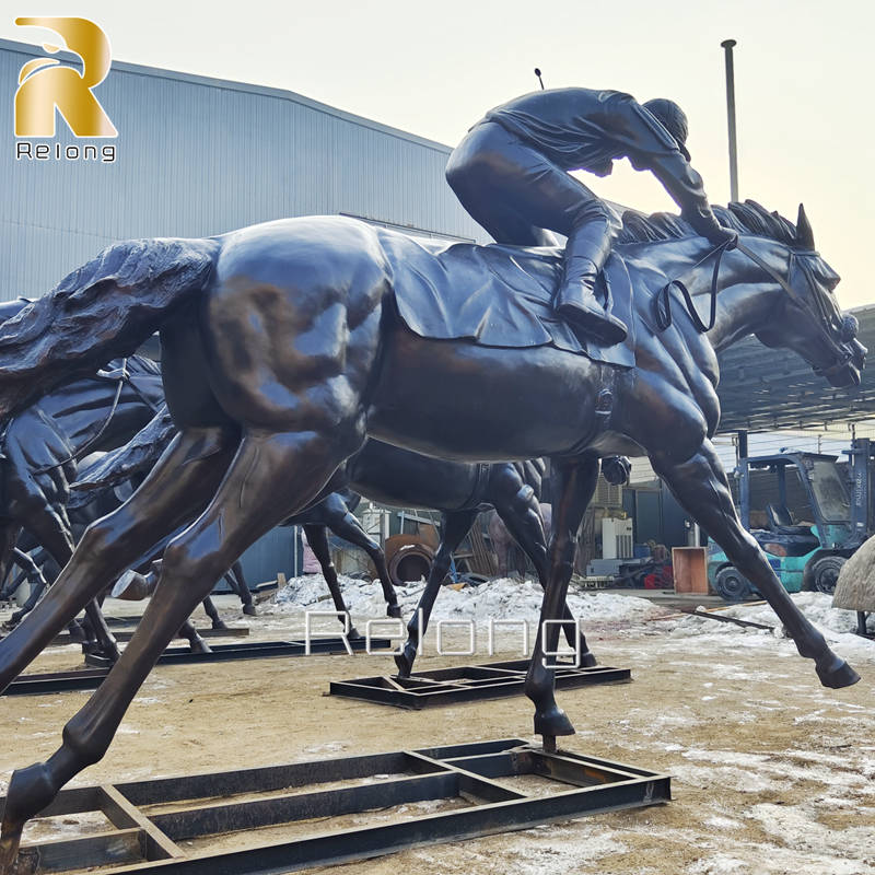 bronze horse racing statues-1