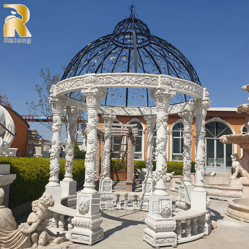 Exquisite Round Victorian Marble Column Gazebo for Sale RMGC-005