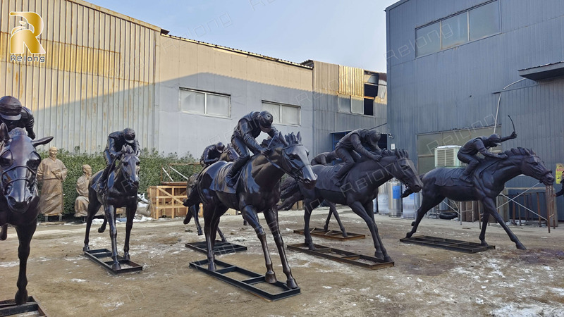 high quality bronze horse racing sculpture