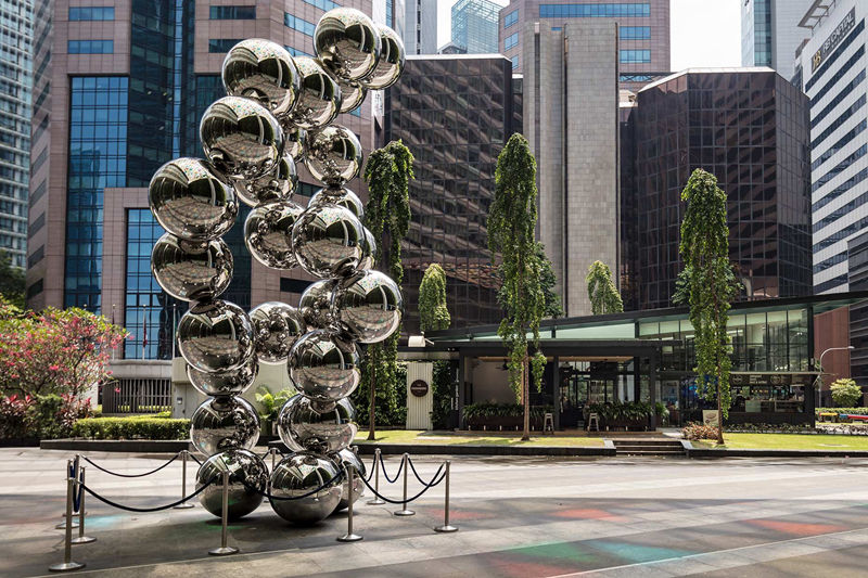 large stainless steel ball sculpture