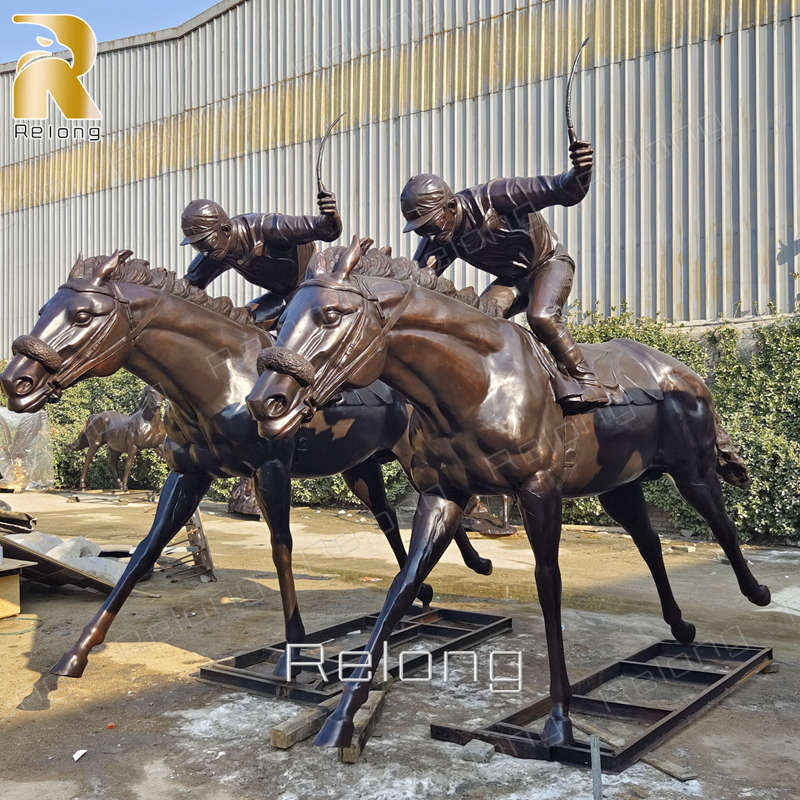 Custom Bronze Horse Racing Statues for Sale RBHS-011