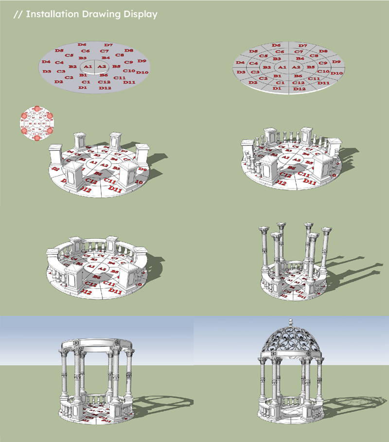 marble gazebo installation guidance