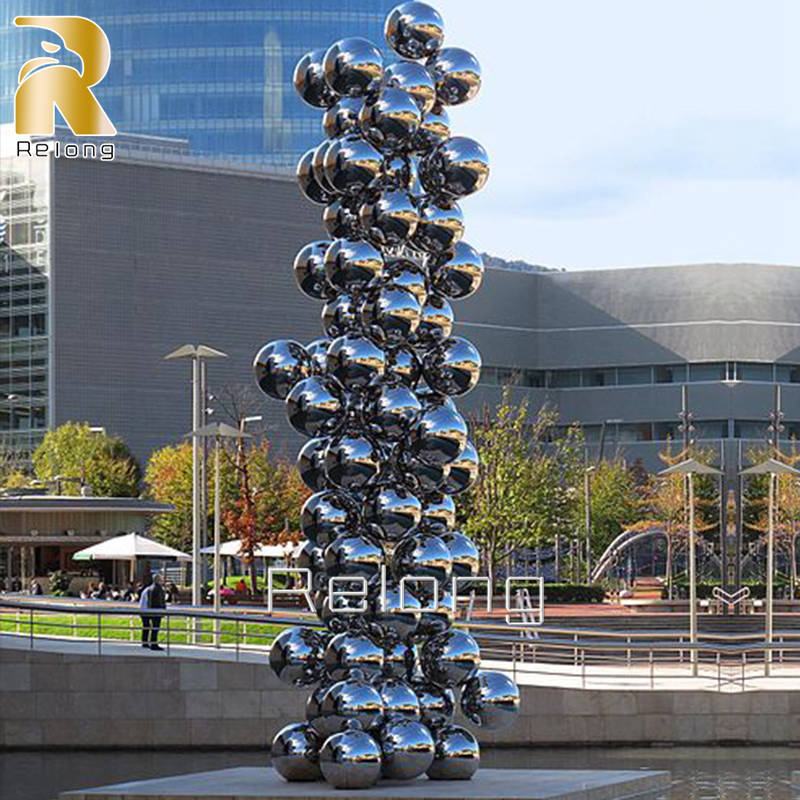 outdoor large metal sphere sculpture