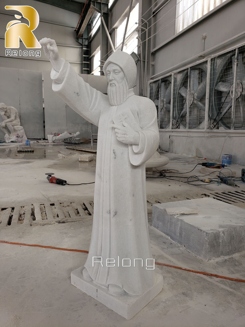 white marble St Charbel sculpture for sale (2)