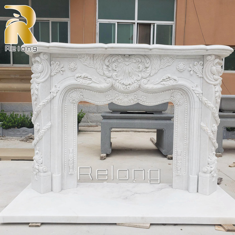 white marble fireplace mantel for sale