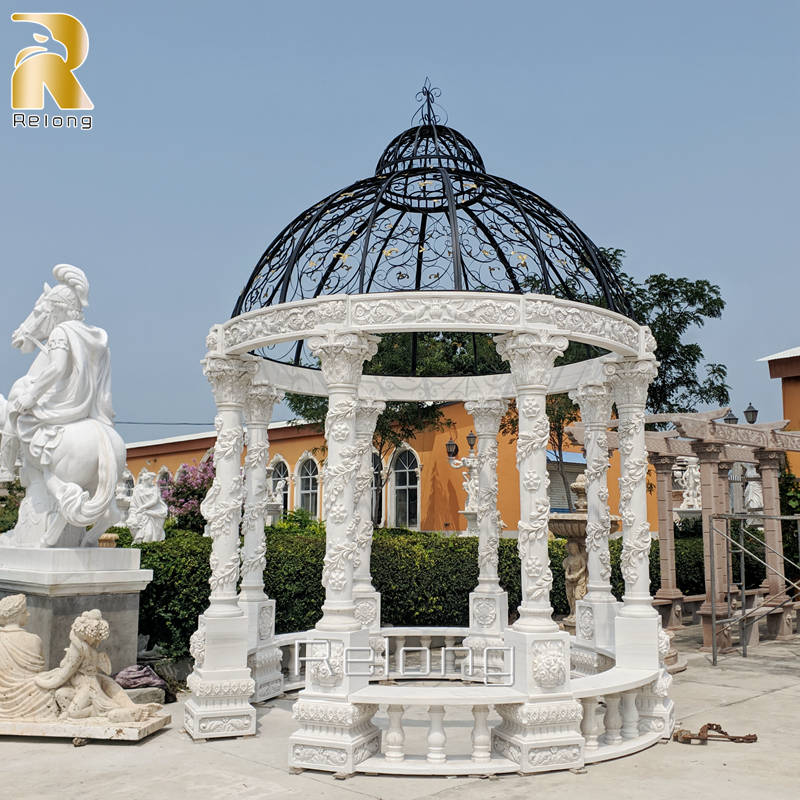 white marble gazebo for outdoor decor