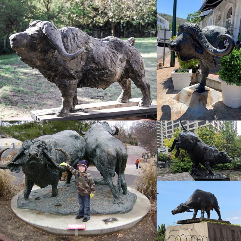 bronze buffalo statues