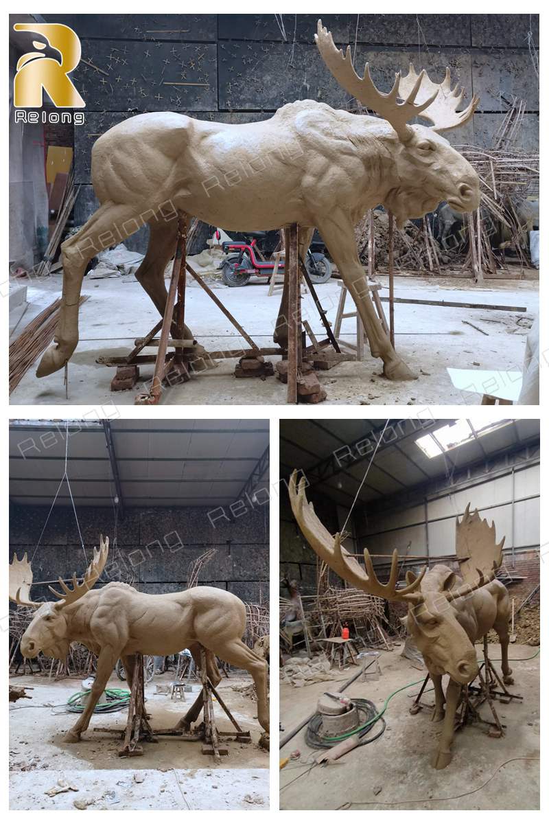 bronze moose sculpture clay model