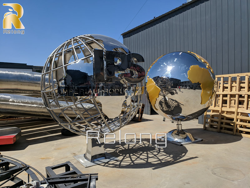 contemporary metal globe sculpture (1)