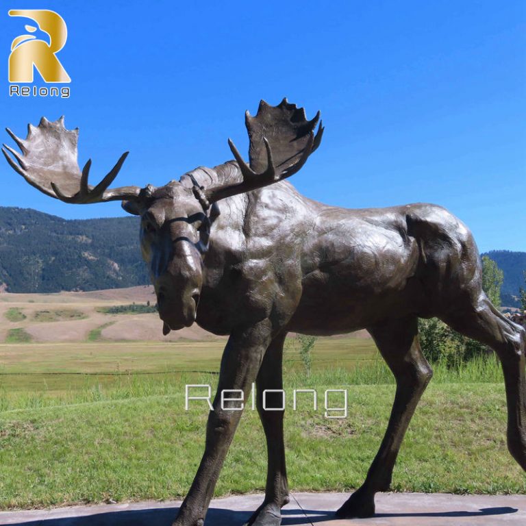 large bronze moose sculpture (4)