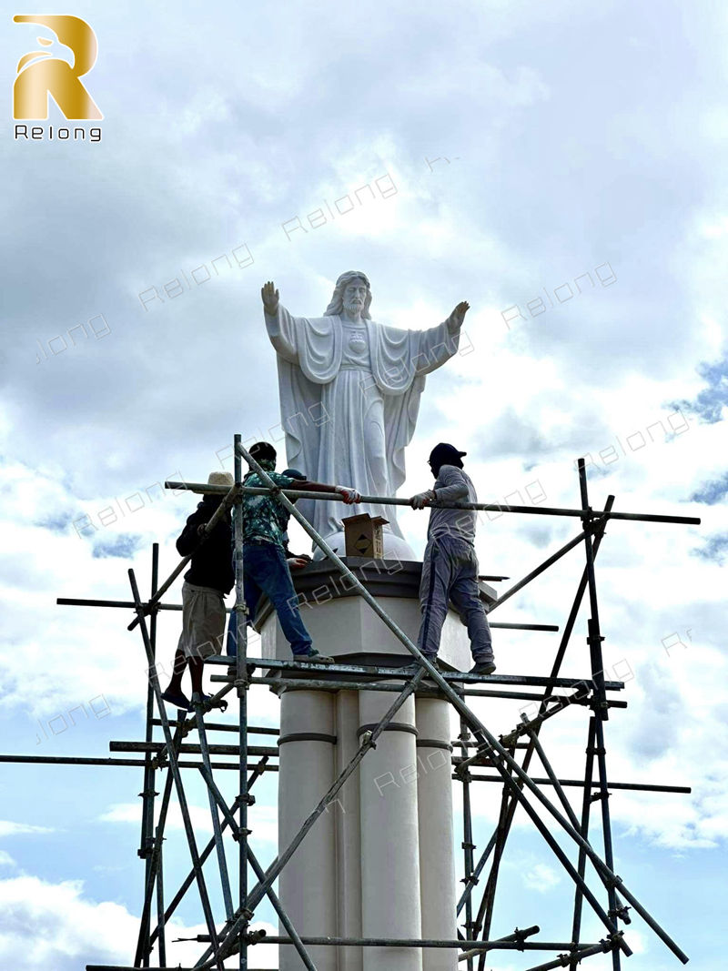 marble scared heart of jesus statue (4)