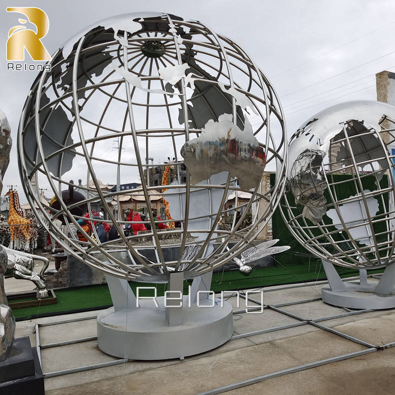 outdoor modern metal globe sculpture (3)