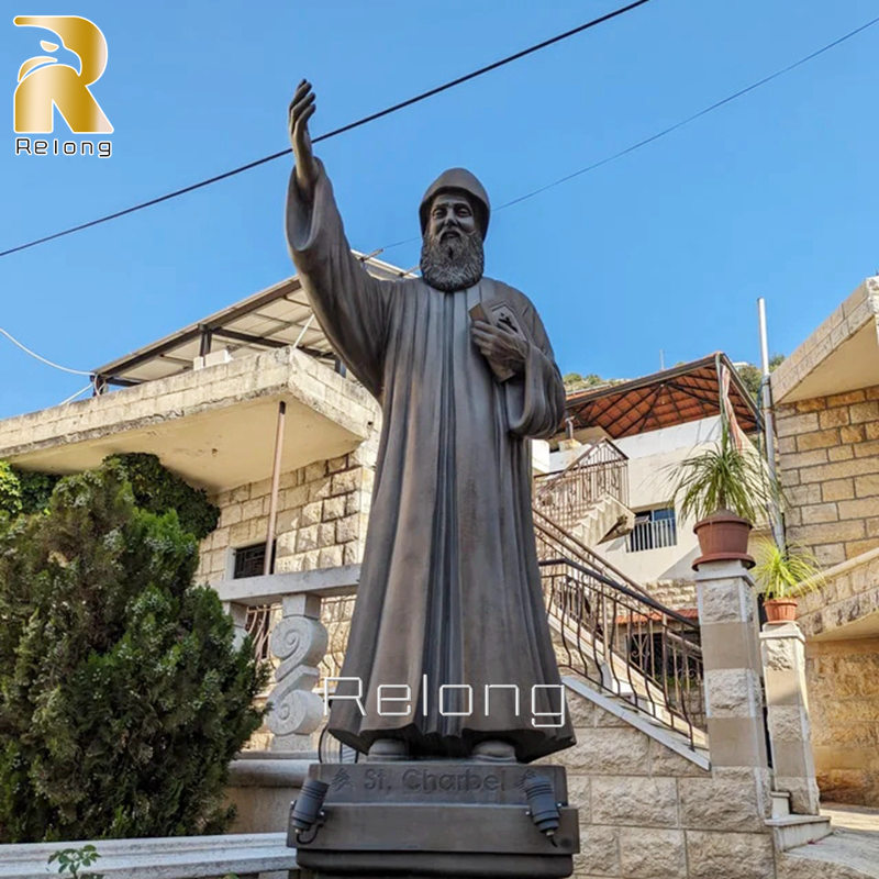 Famous Life Size Bronze Religious St. Charbel Statue for Sale RBORS-009