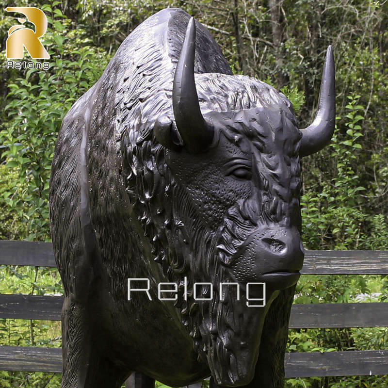 wildlife bison bronze sculpture (1)