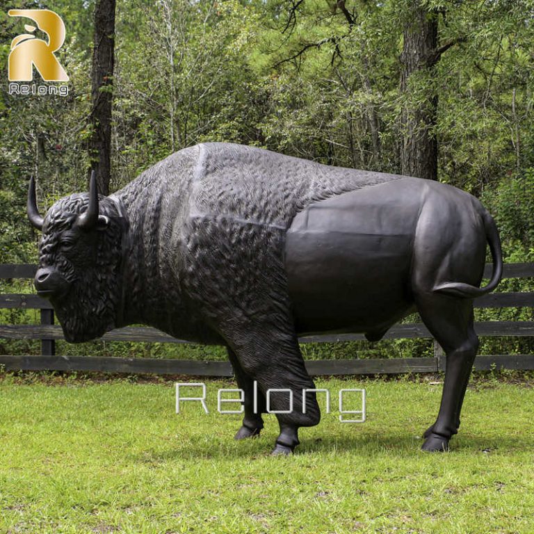 wildlife bison bronze sculpture (5)