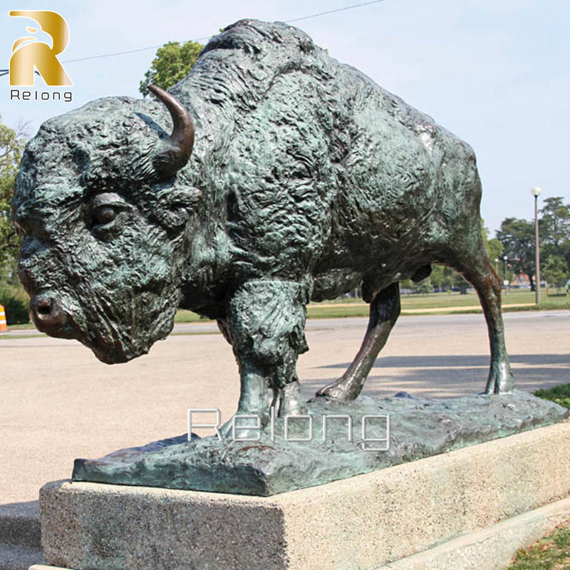 wildlife bison bronze sculpture (6)