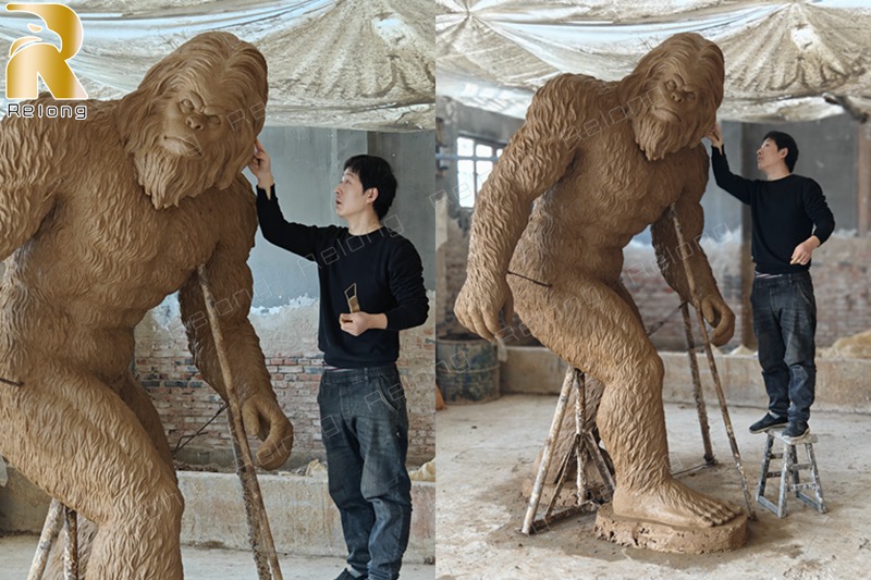 clay model details of large bigfoot statue (1)