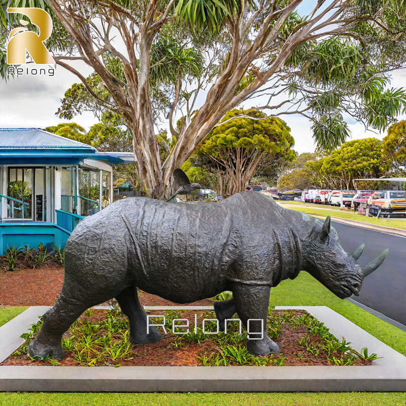 Large Bronze Rhinoceros Statue for Sale RBOA-017