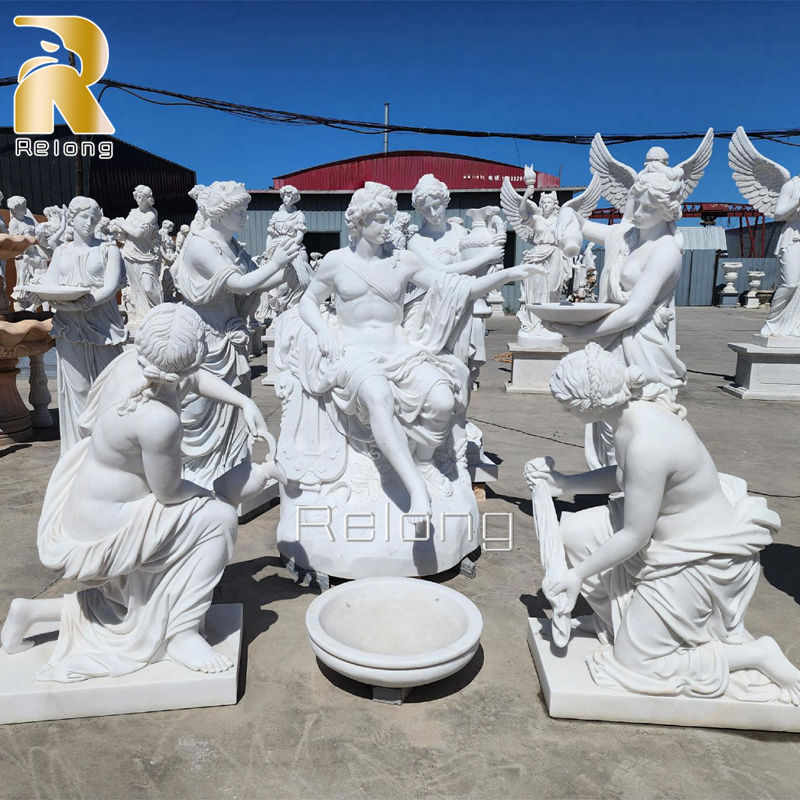 Factory Price Greek Apollo Bathing Marble Statue RMSC-015