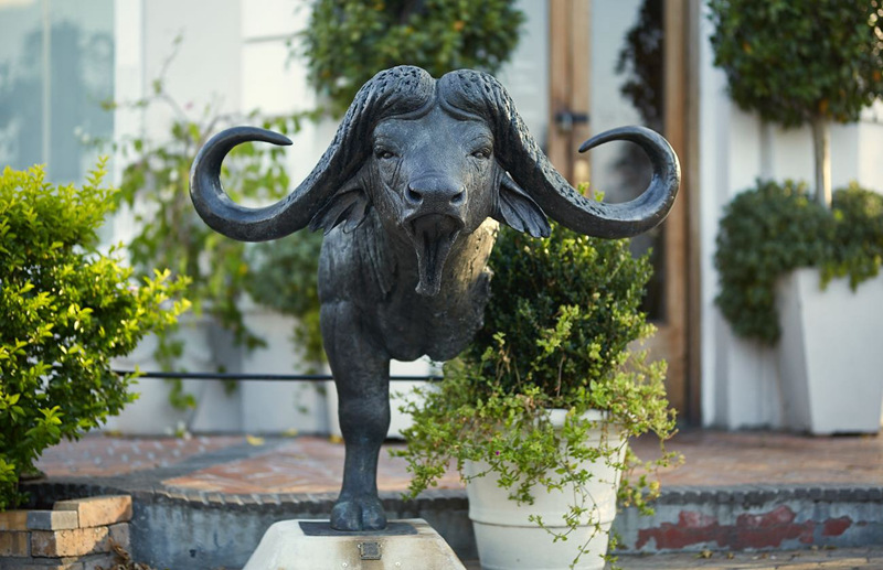 bronze buffalo garden statue (4)