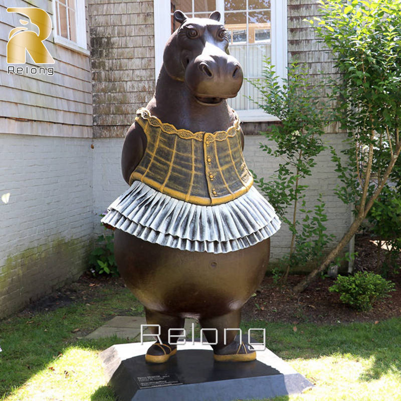 bronze hippo ballerina statue (6)