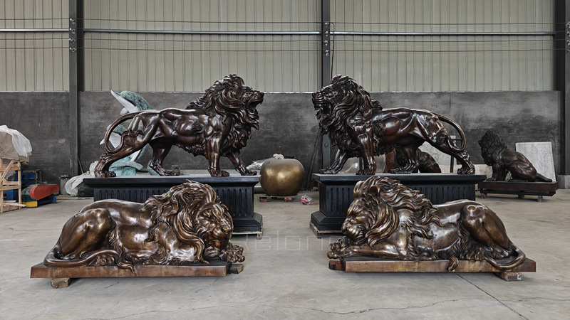 bronze lion statues for outtdoor decor