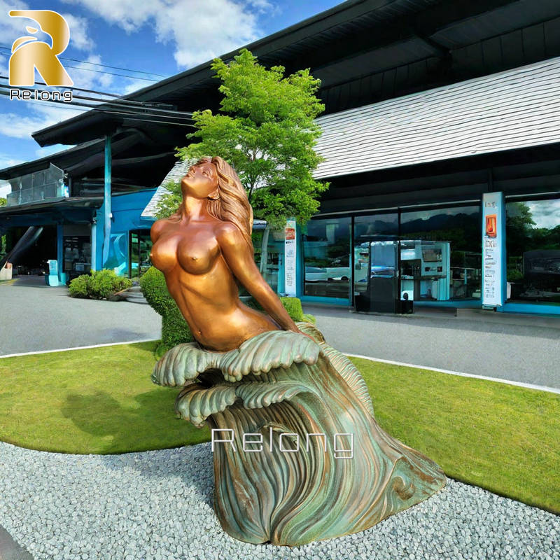 Outdoor Life Size Bronze Mermaid Sculpture for Sale RBOA-019