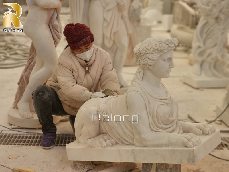 marble female greek sphinx statue (3)