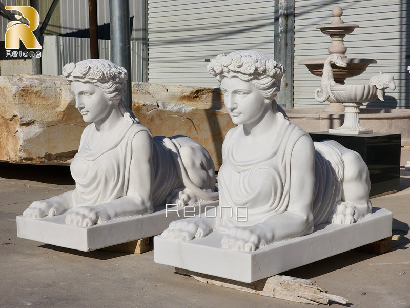 marble female greek sphinx statue (4)