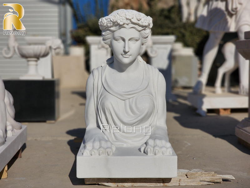 marble female greek sphinx statue (6)