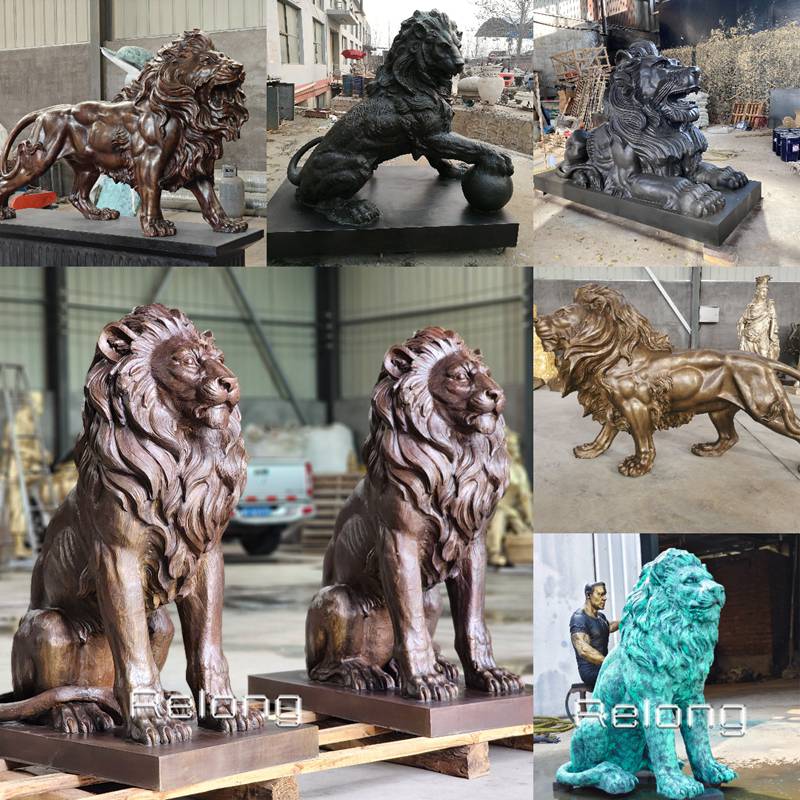 various bronze lion patina color options