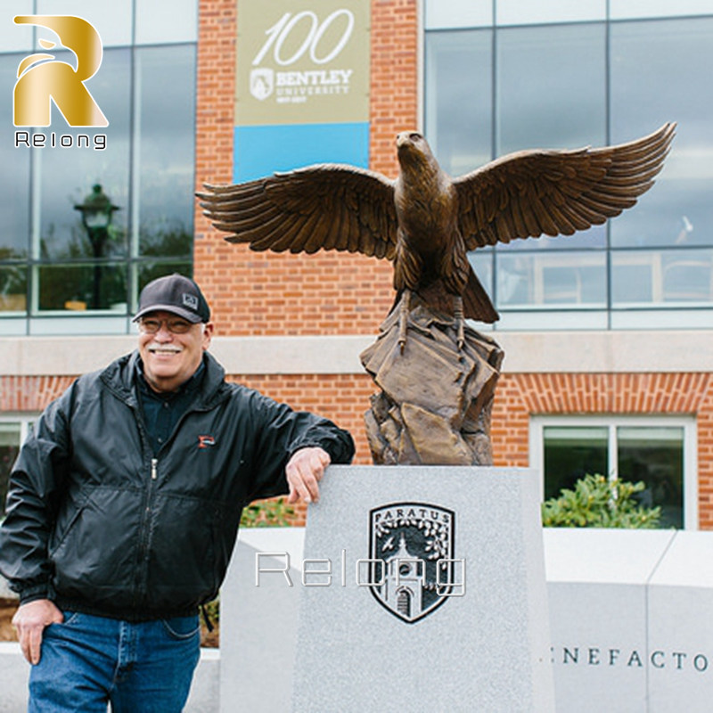 bronze Falcon Statue for university mascot