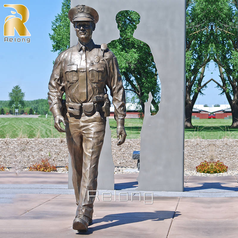 Bronze Police Memorial Statue for Gardens RBME-005