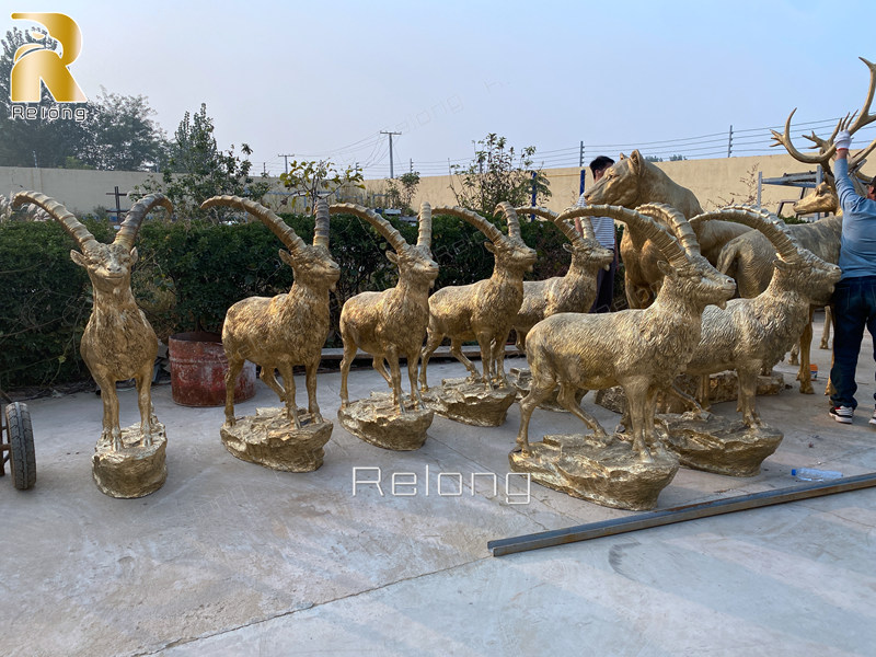 cast bronze ram sculpture