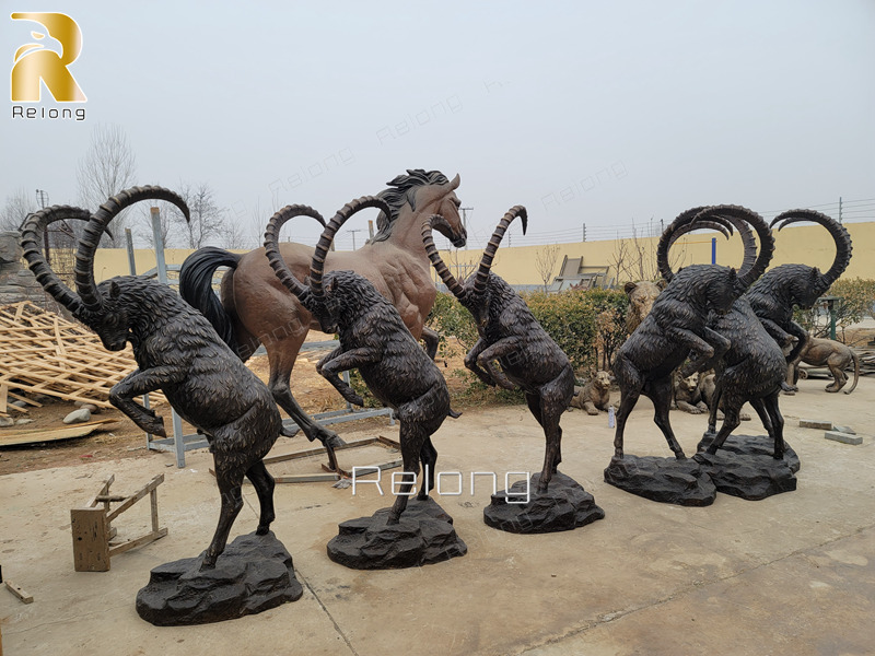 more finished bronze ram sculpture at Relong Factory