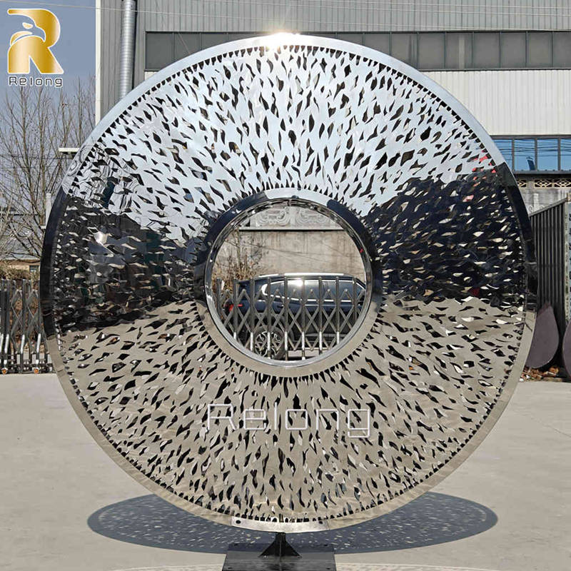 large stainless steel outdoor sculptures