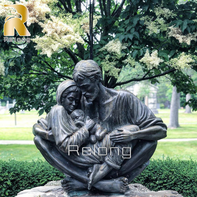 life size holy family bronze statue