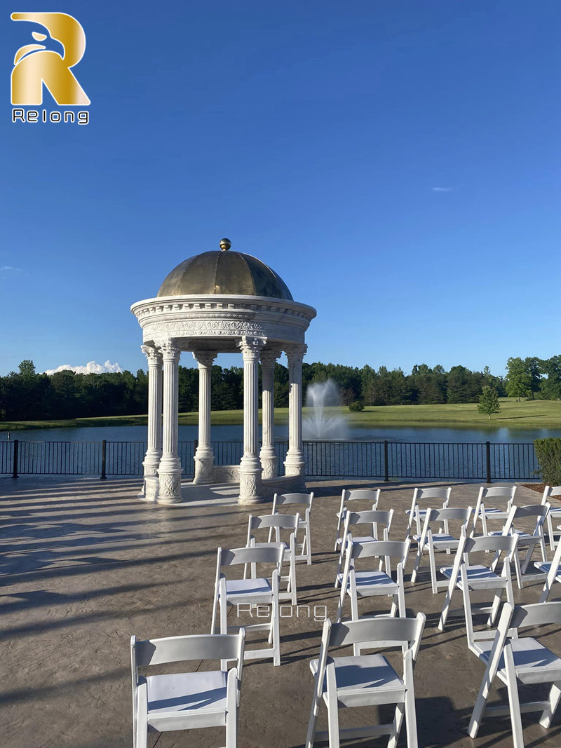 large stone gazebo for outdoor seaside decor