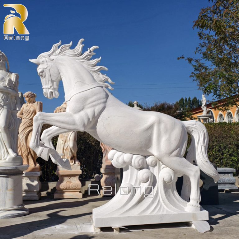 life size marble horse sculpture