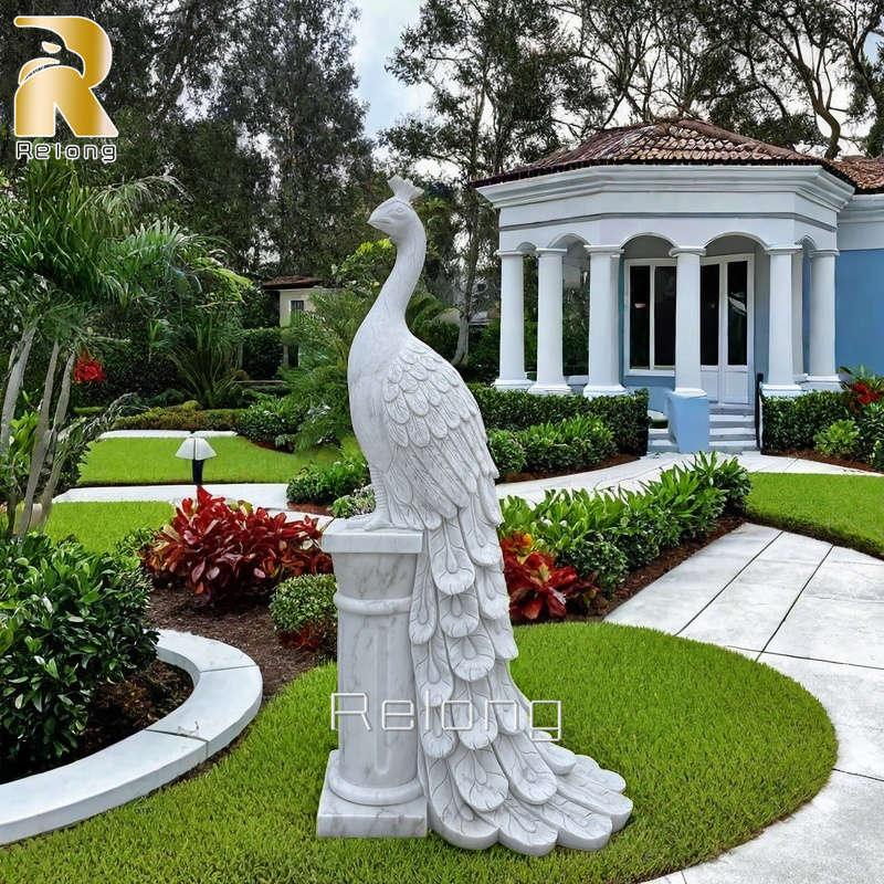 marble peacock statue