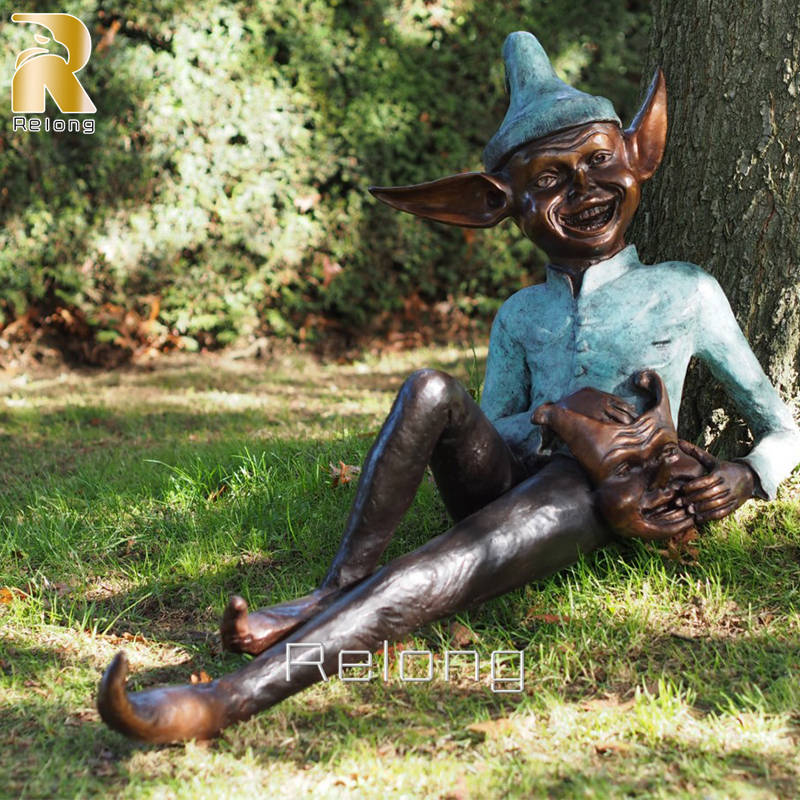 bronze pixie sculpture for park decor