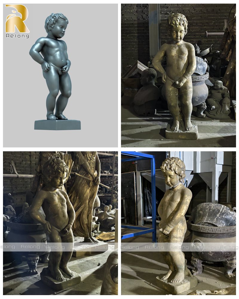 boy peeing statue production