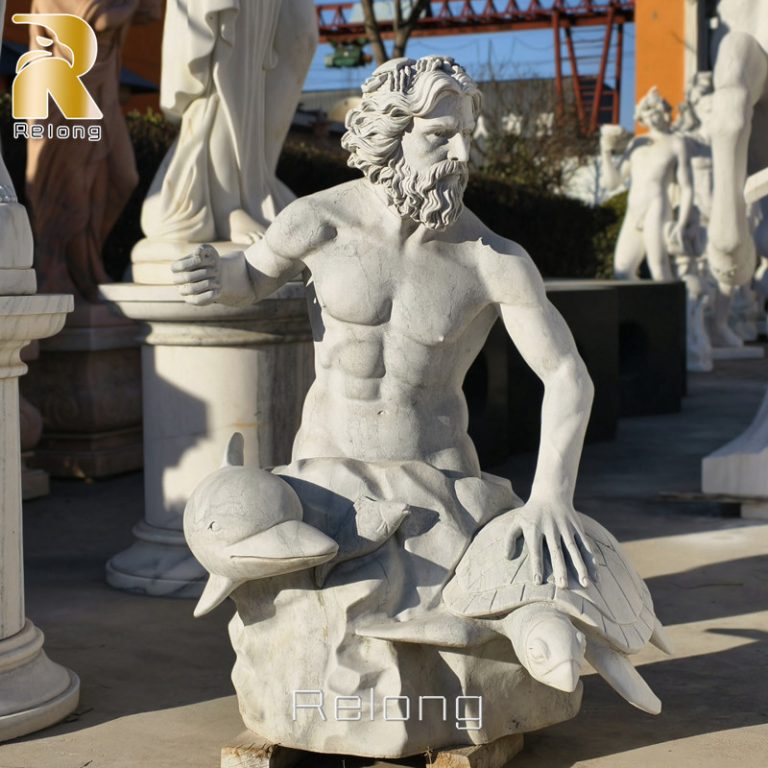 famous life size marble poseidon statue