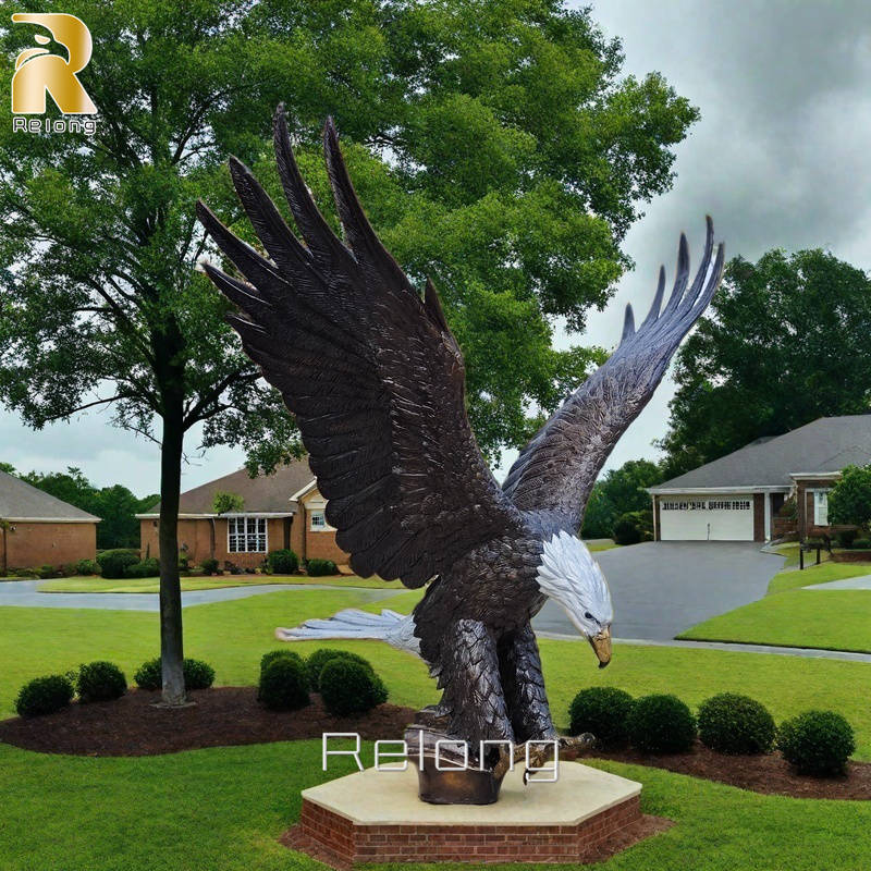 large bronze bald eagle statue