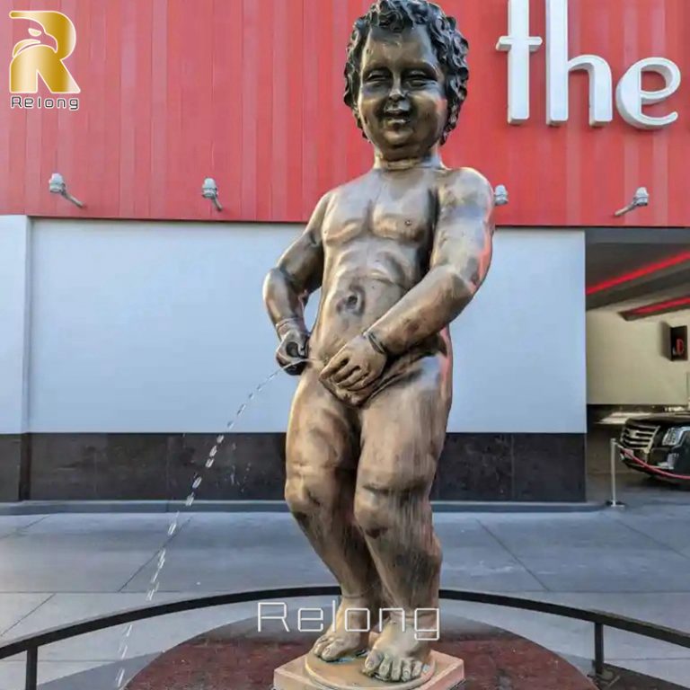 life size boy peeing statue