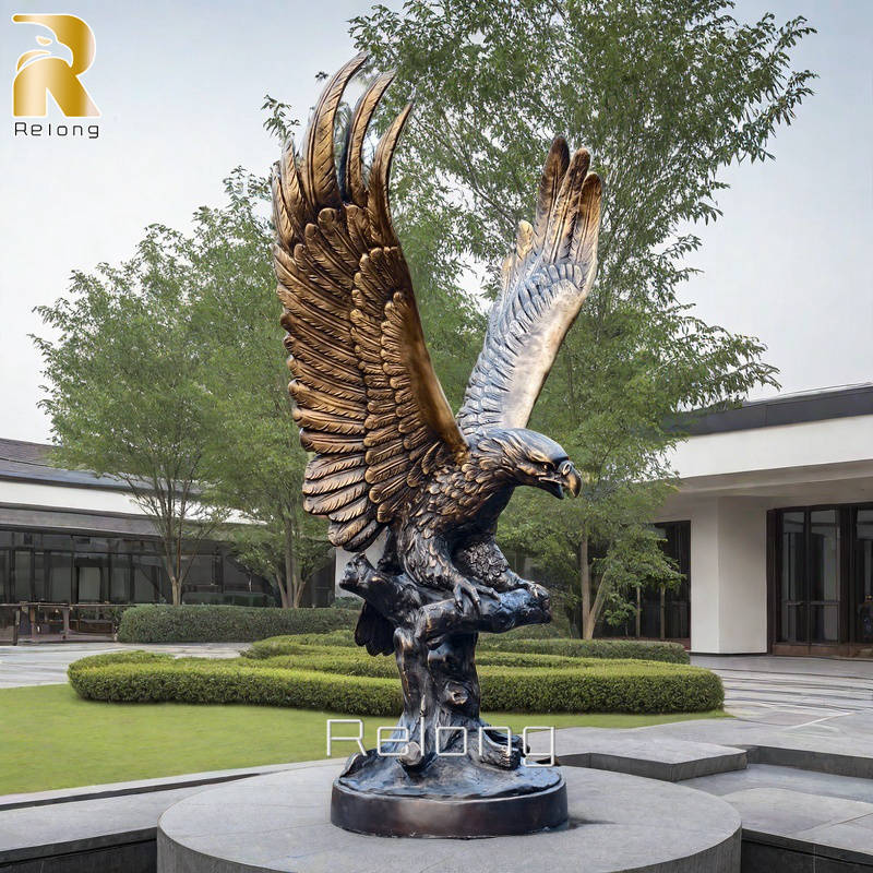 bronze eagle statue for outdoor decor