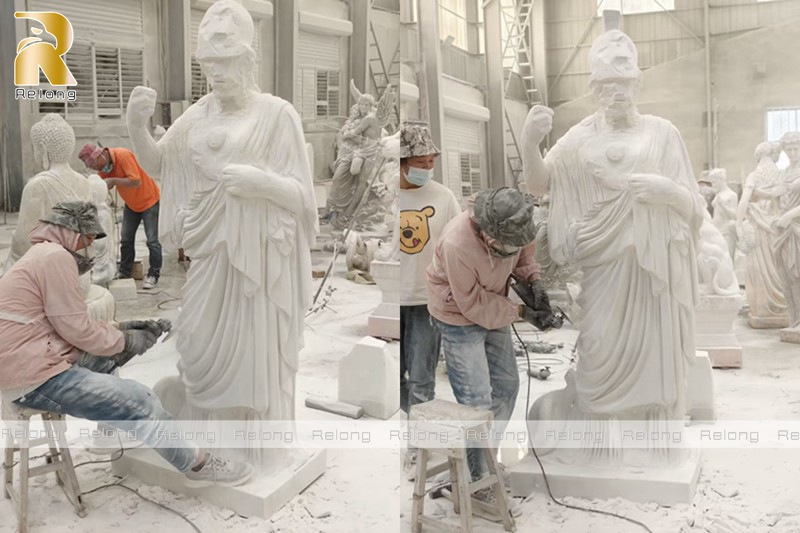 marble carving of Athena statue