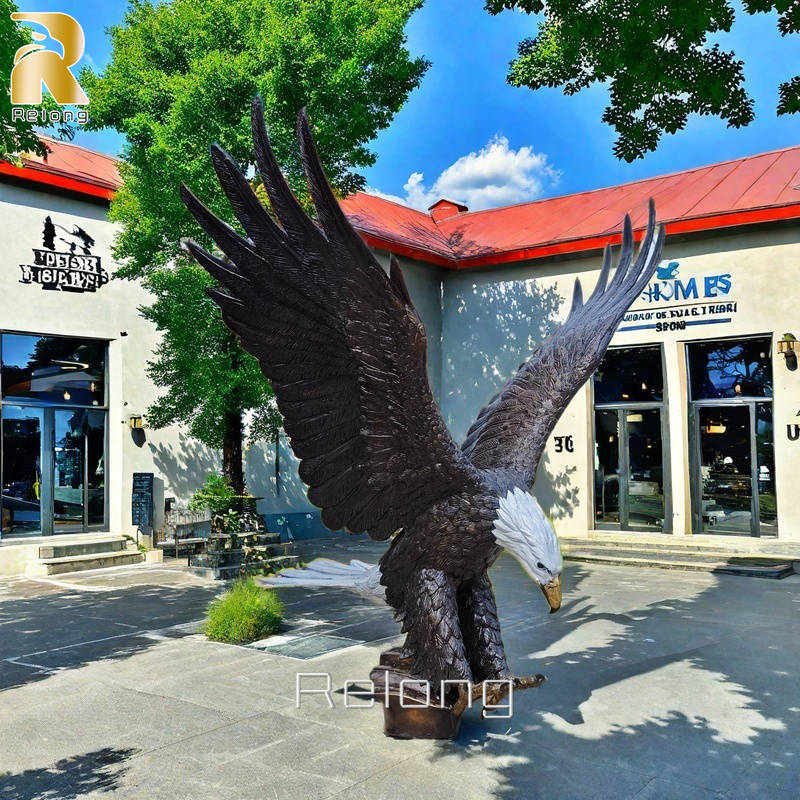 outdoor bronze bald eagle statue