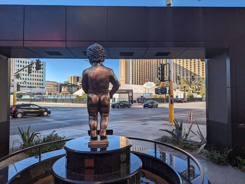 outdoor boy peeing statue