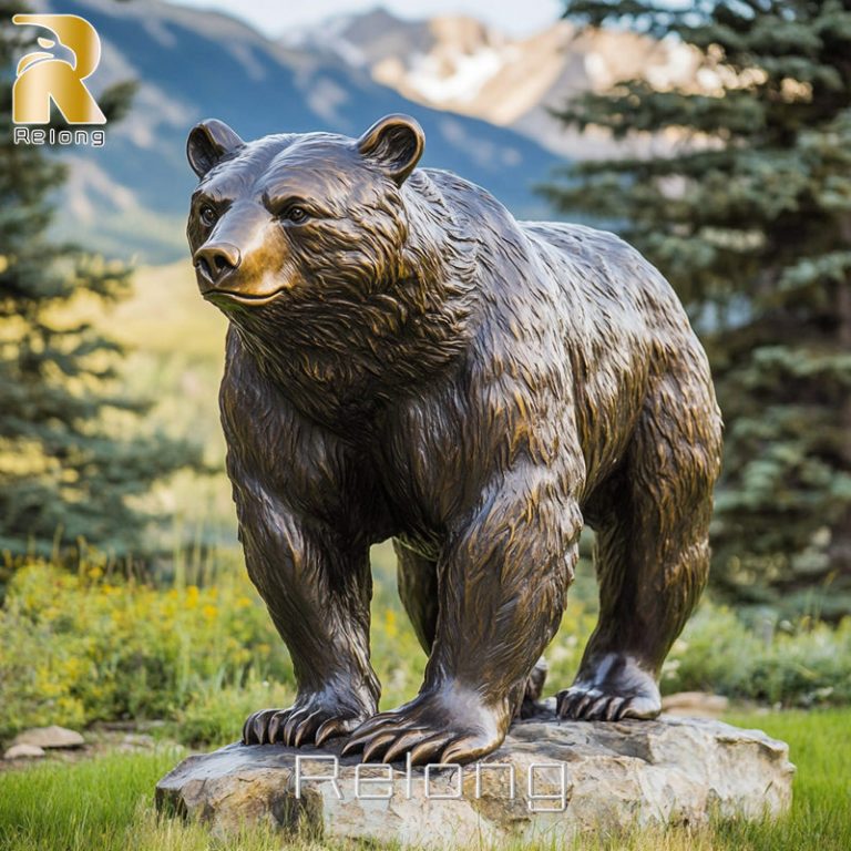 outdoor decorative brass bear statue